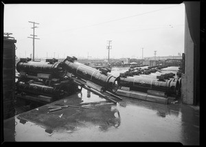 Shipment of gas separators to South America, Los Angeles, CA, 1930