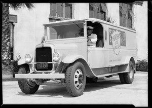 Adohr truck at creamery, Southern California, 1929