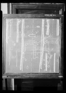 Blackboard of street, Southern California, 1936