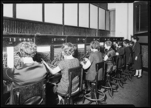 Telephone switchboard and operators, Broadway Department Store, Los Angeles, CA, 1925