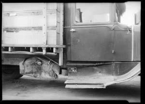 Stewart truck at garage, Yamashina (owner and assured) vs. Carin, Southern California, 1933