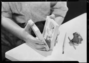 Kiddies modeling in clay, Southern California, 1931