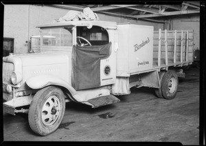 Wrecked truck, Southern California, 1935