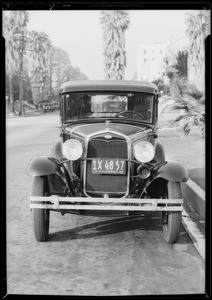 Ford Tudor sedan - Eagle Indemnity Company, Sharp vs. Pearson and Duffy, Southern California, 1933