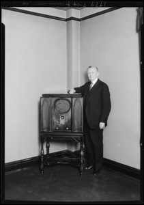Governor Young and radio, Southern California, 1929