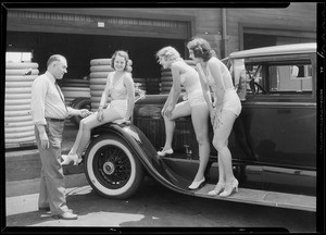 Publicity with girls, Pacific Railway & Steamship, Southern California, 1933