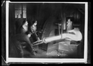 Retouched print of men at work, Southern California, 1929