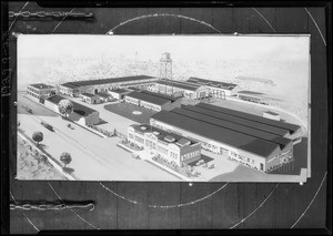 Copy wash drawing of Axelson plant, Southern California, 1929