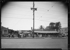 Vegetable and fruit market, Long Beach, CA, 1934