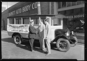 School bus at 800 Santa Fe Avenue, Southern California, 1927