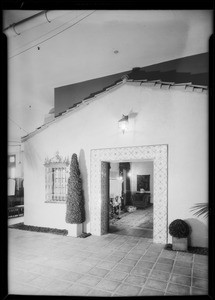 Exterior of model home in May Company's store, Southern California, 1930