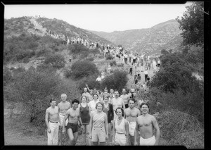 Hikers in Hollywood Hills, Los Angeles, CA, 1932