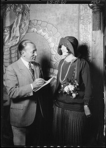 Mrs. Brown & Mr. Brandstatter & red head cigarette girl Ruby McCoy, Southern California, 1926