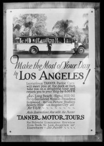 Long Beach bus, Tanner Motor Tours, Southern California, 1928