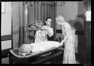 Radio girl and x-ray machine, Dr. Martyn, Southern California, 1931