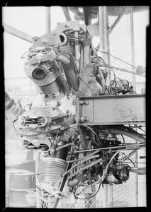 New motor in testing block, Southern California, 1929