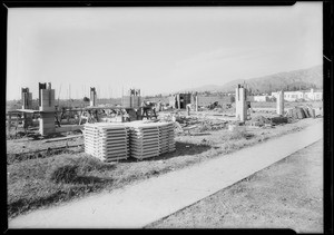 House in Glendale, under construction, Glendale, CA, 1933