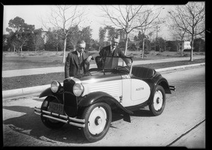 New Austin roadster, Austin Los Angeles Co., Southern California, 1930