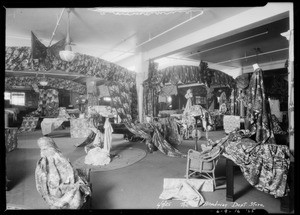 Cretonne display (fabric), Los Angeles, CA, 1925