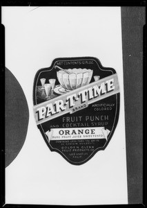 Label for orange juice, Southern California, 1935