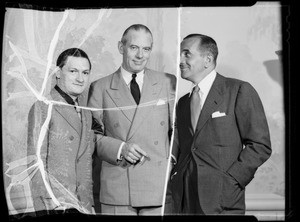 Al Jolson, Victor Young, and Gene Ruck at A.S.C.A.P. at Victor Hugo's, Southern California, 1935