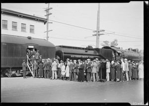 Trains at Exposition Park, Los Angeles, CA, 1924