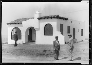 Model home & house at Overhill tract, Southern California, 1929