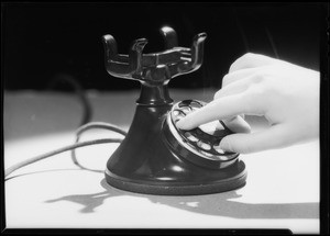 Telephone dial with hand, Southern California, 1934