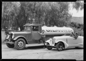 Gilmore gasoline truck, Southern California, 1931