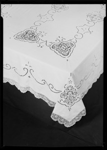 Linen lace tablecloth, Southern California, 1931