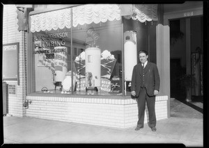 Plumbing shop at 330 North Western Avenue, Los Angeles, CA, 1930