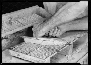 Detail photos of battery department, Southern California, 1932