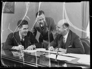 Sales managers etc. in their office, Southern California, 1935