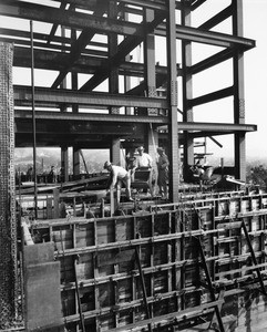 Construction of the Los Angeles County Hospital on State Street in east Los Angeles