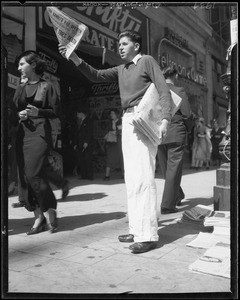 Newsboy, Southern California, 1934