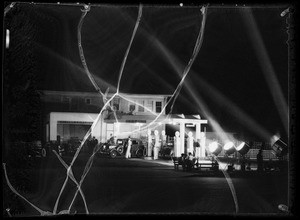 Opening of Shell Oil station at Wilshire Boulevard and Crenshaw Boulevard, Los Angeles, CA, 1935