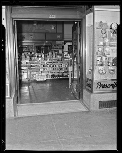 Entrance to Owl Drug Store at 6290 Hollywood Boulevard, Los Angeles, CA, 1940