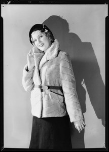 Retake of fur coat, Southern California, 1931