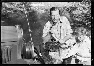 A.G. Carter of Pasadena fishing, Southern California, 1933