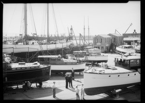 Shipbuilding-Fellows and Stewart, Wilmington, for Southern California magazine cover, Los Angeles, CA, 1934