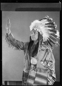 William Harrison, Chickasaw chief was with Mission Play from opening night, Southern California, 1930