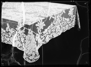 Lace table cloth, Southern California, 1935