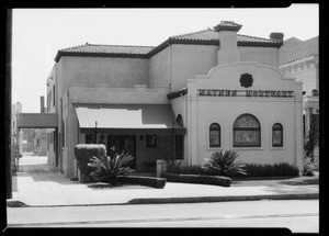 Exterior of building, Maynes Mortuary, 630 Venice Boulevard, Los Angeles, CA, 1935