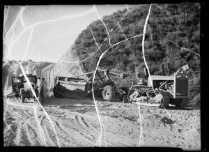 Road construction on Angeles Crest Road, Southern California, 1935