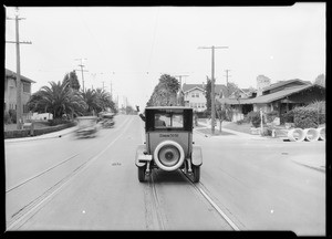 Yellow Cab Co., lantern slides, the cab on the streets, Southern California, 1926