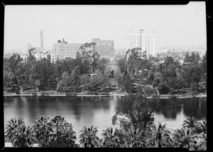 Westlake park looking West, Los Angeles, CA, 1931