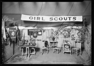 Girl Scouts booth at Riverside Country Fair, Southern California, 1926