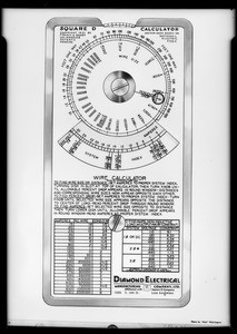 Wire calculator retouched, Southern California, 1931