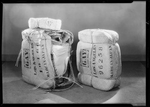Bales of silk from Orient, Southern California, 1931