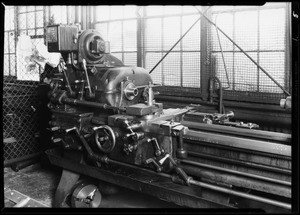 Lathe at Standard Oil refinery, El Segundo, CA, 1930